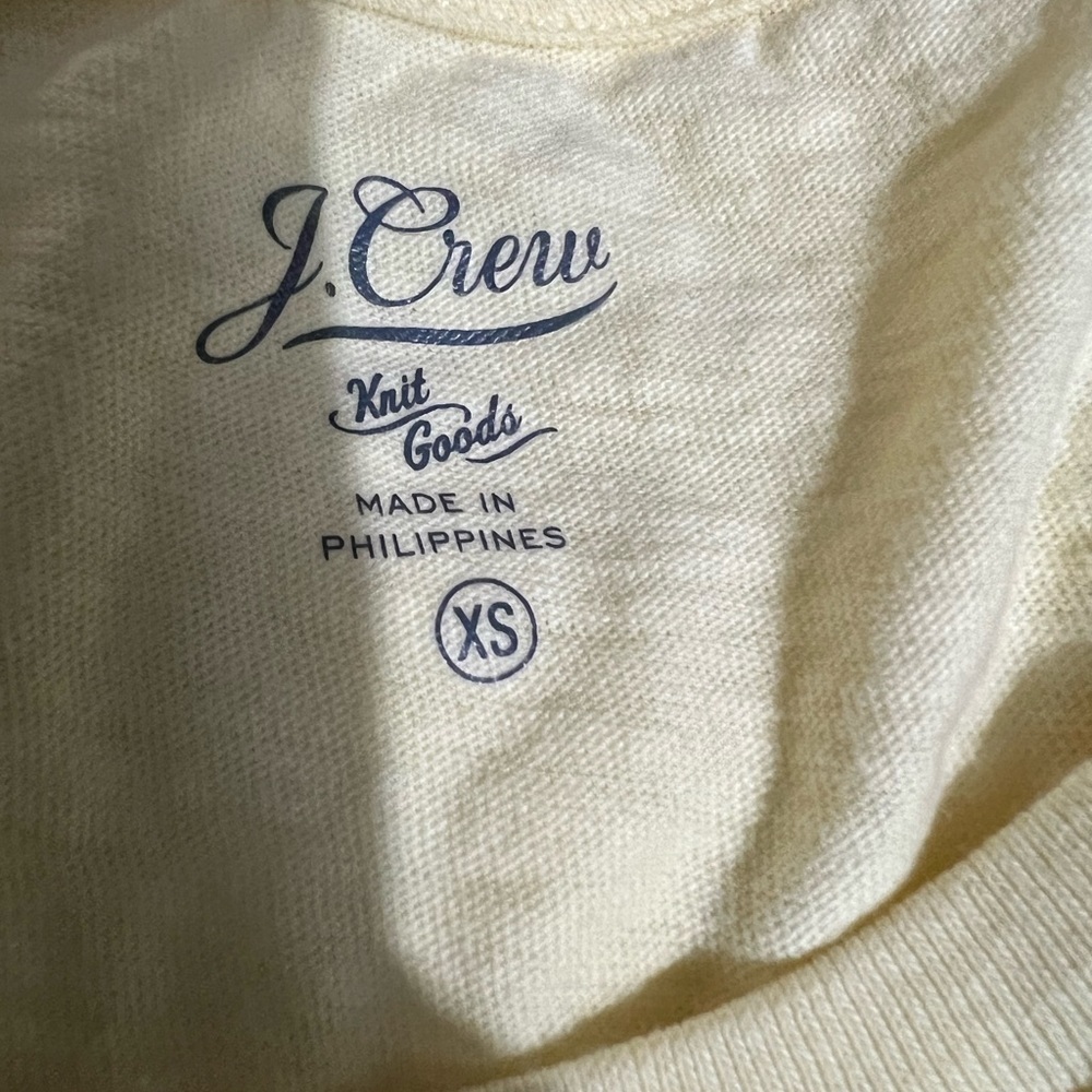 J. Crew knit goods yellow organic tee shirt womens XS. - Picture 9 of 9